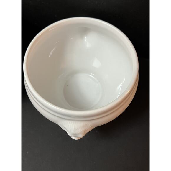 Revol France Lion Head White Porcelain Footed Bowl 11 oz Set of 2 Sugar Trinket - Picture 4 of 13